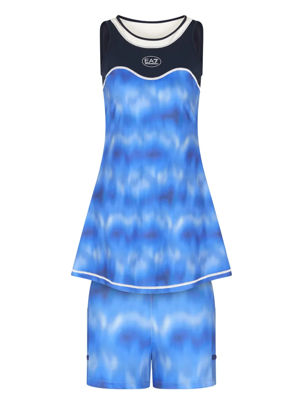 Ea7 Emporio Armani Tenniskleid mit abstraktem Print - Blau