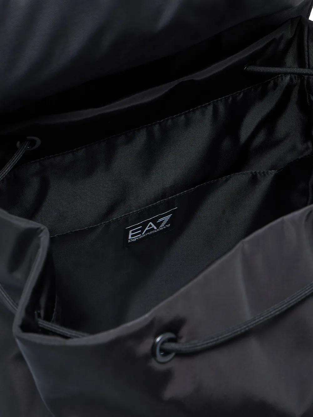 Ea7 Buckle-fastening Flap Backpack In Black