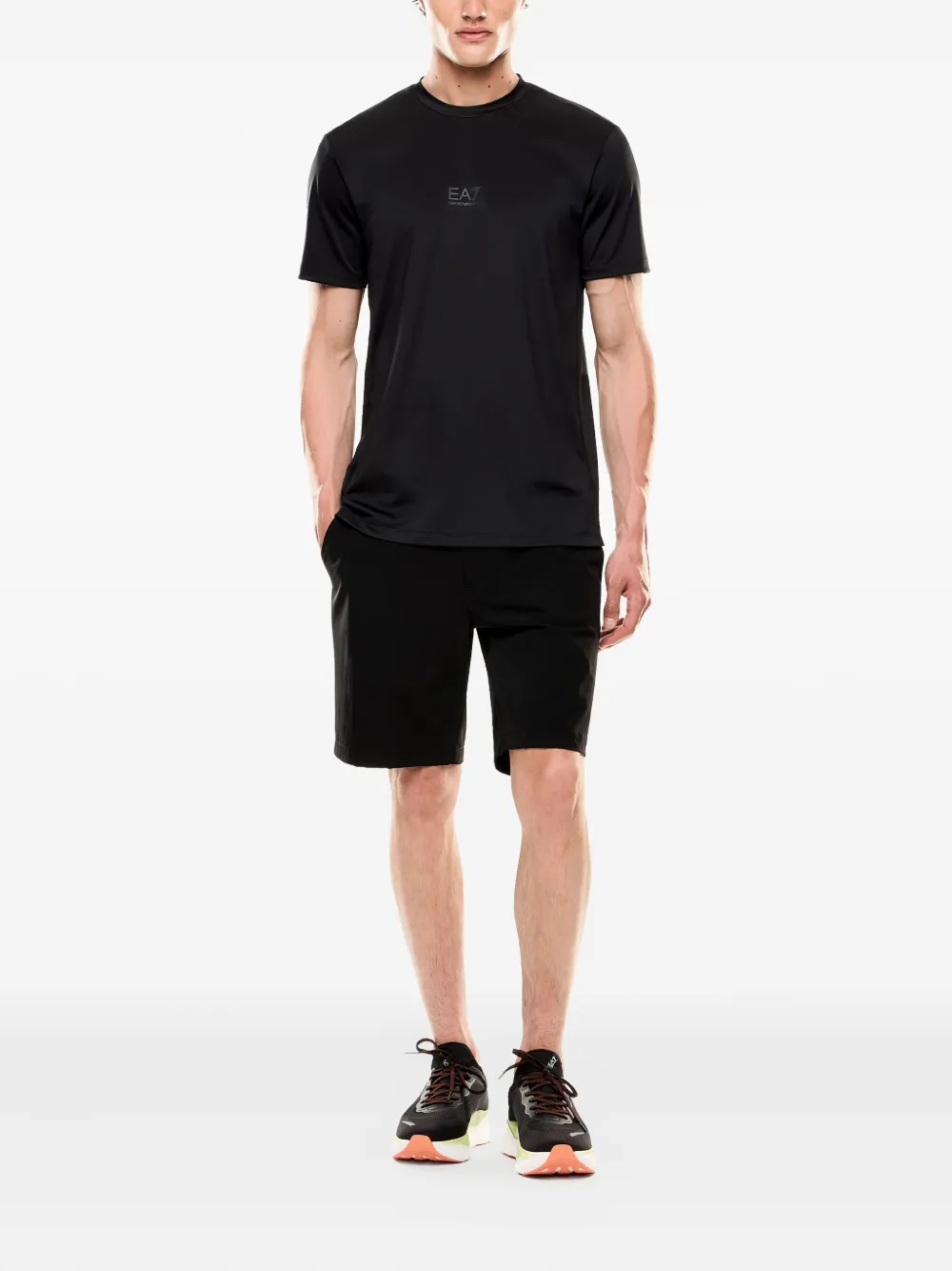 Ea7 Emporio Armani Bermuda shorts met logoprint Zwart