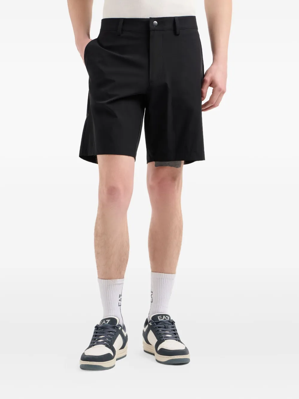 Ea7 Emporio Armani Bermuda shorts met logoprint Zwart