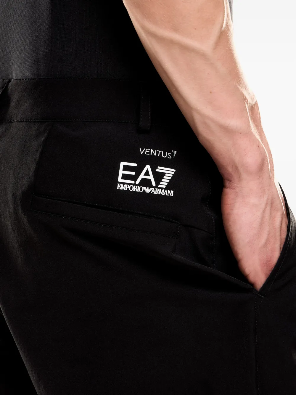 Ea7 Emporio Armani Bermuda shorts met logoprint Zwart