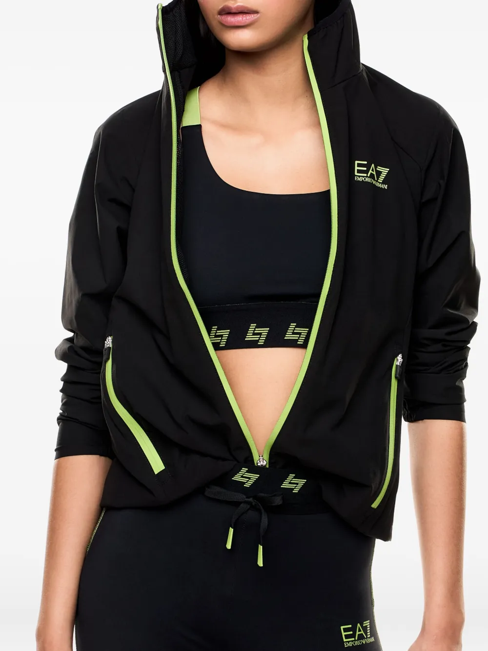 Ea7 Emporio Armani Jack met capuchon Zwart
