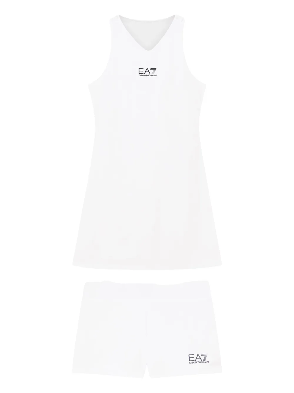 Ea7 Emporio Armani Tennisjurk verfraaid met logo Wit