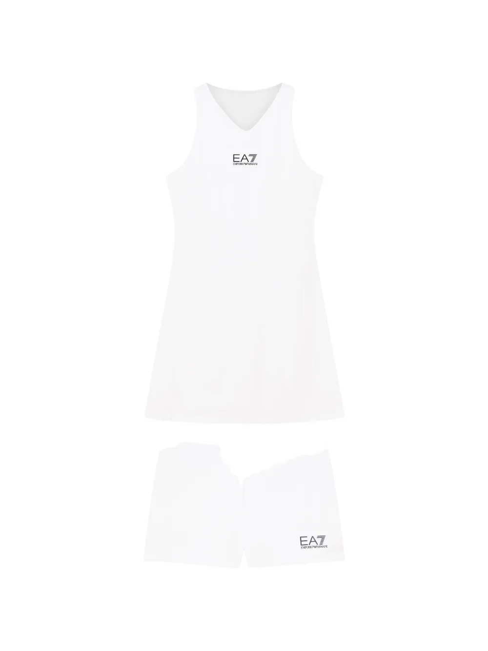 Ea7 Emporio Armani Tennisjurk verfraaid met logo Wit