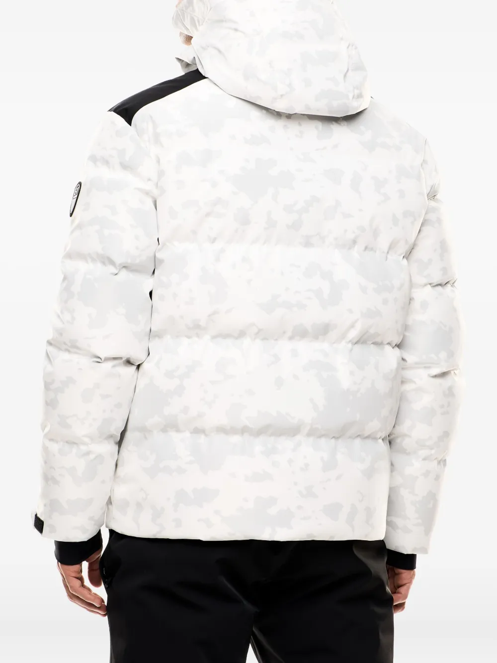 Ea7 Emporio Armani camouflage-print Hooded Down Jacket | White