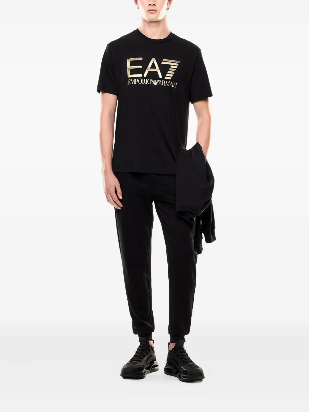 Ea7 Emporio Armani logo-print T-shirt Zwart