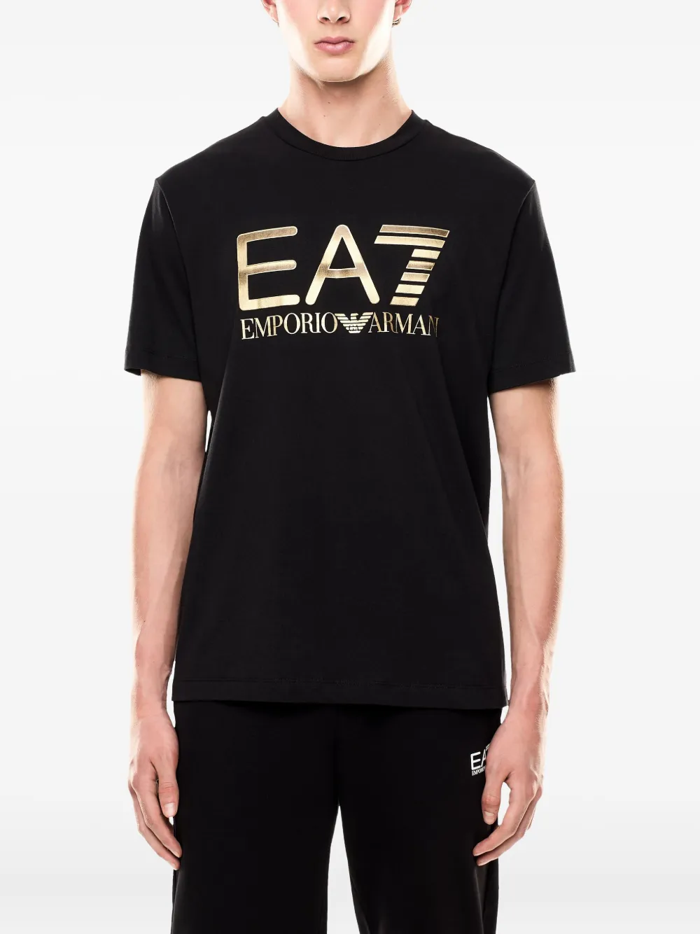 Ea7 Emporio Armani logo-print T-shirt Zwart