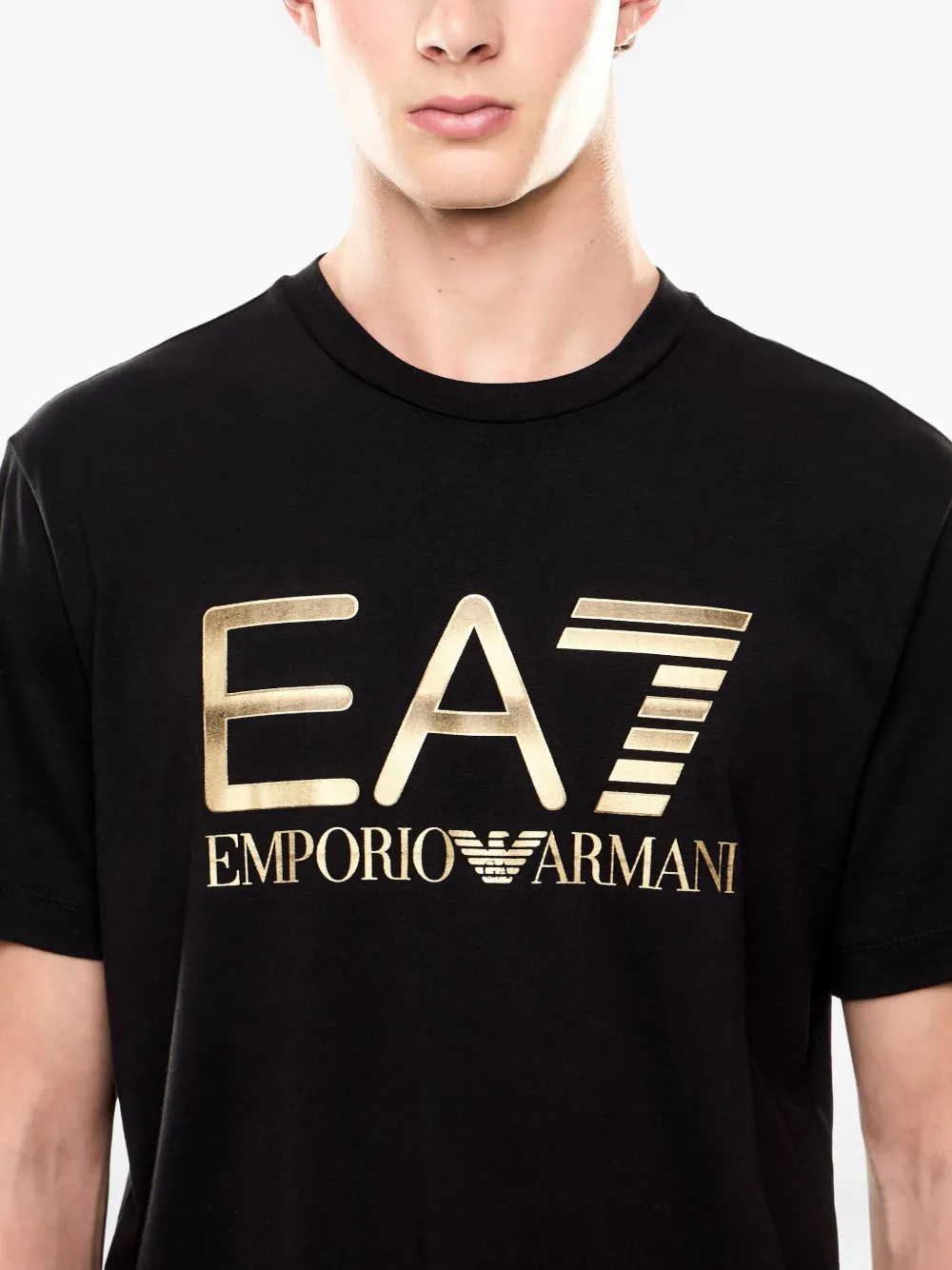 Ea7 Emporio Armani logo-print T-shirt Zwart