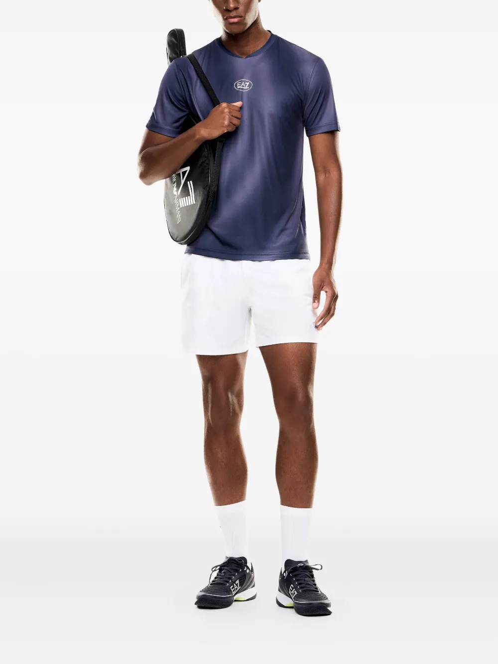 Ea7 Emporio Armani T-shirt met logoprint - Blauw