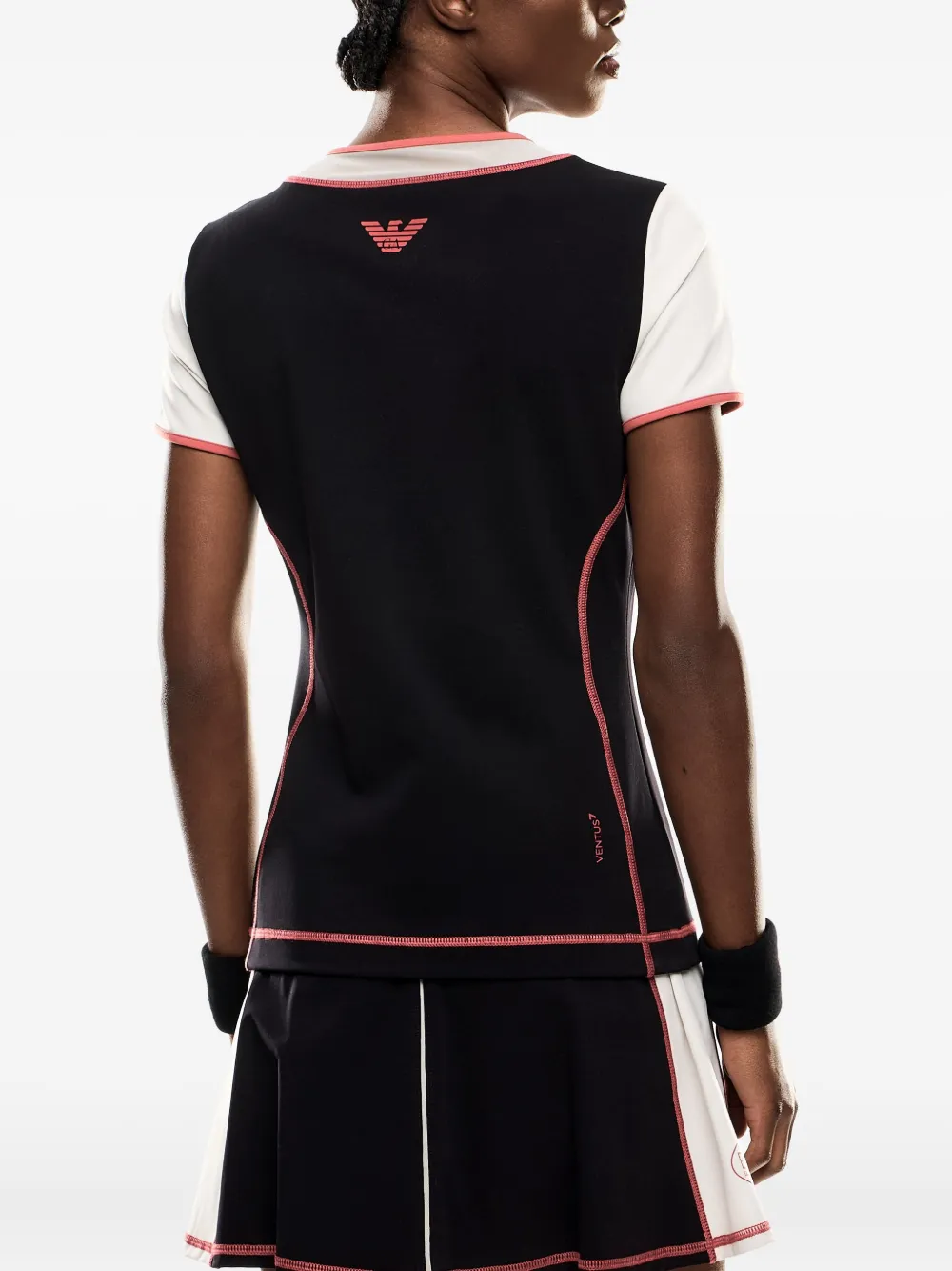 Ea7 Emporio Armani T-shirt met colourblocking Zwart