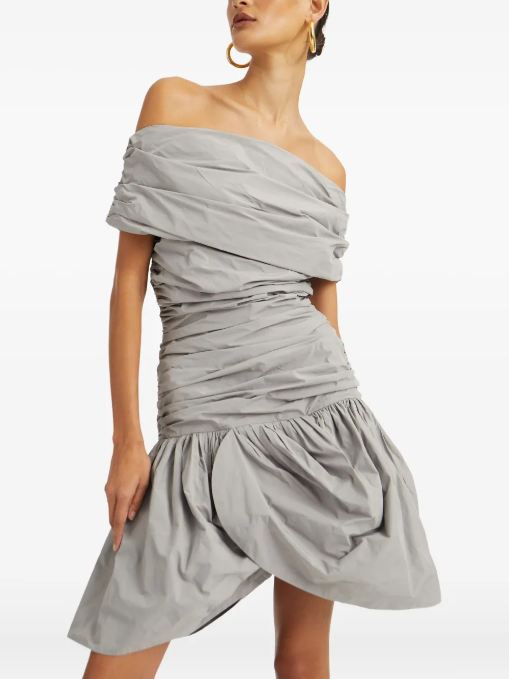 ROTATE BIRGER CHRISTENSEN Off-shoulder mini-jurk Grijs