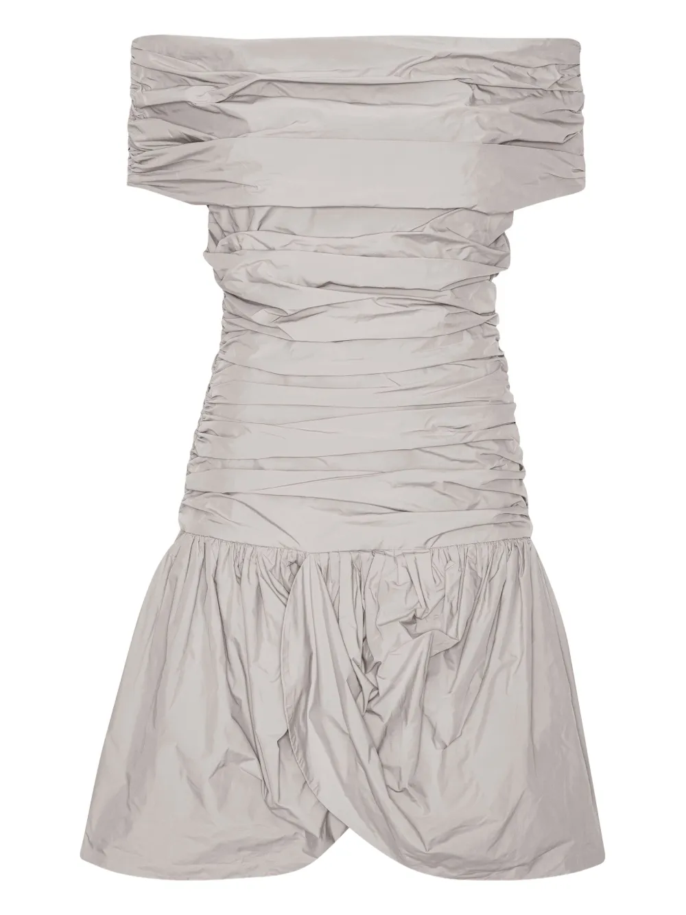 ROTATE BIRGER CHRISTENSEN off-shoulder ruched mini dress | Grey | Image 1