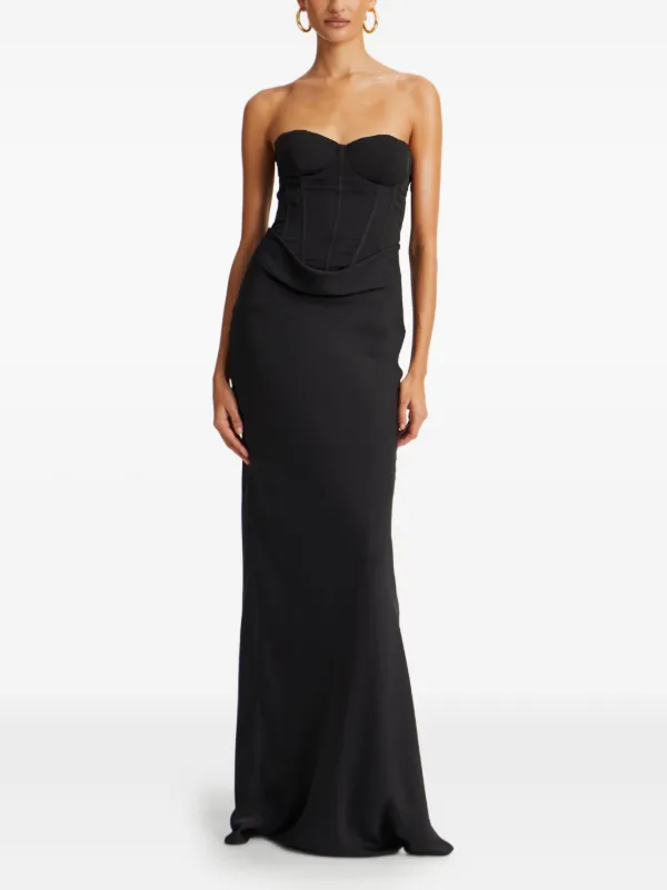 ワンピース ROTATE BIRGER CHRISTENSEN 'Satin Corset Maxi' dress Satin Corset Maxi Dress Black - ROTATE Birger Christensen