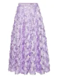 ROTATE BIRGER CHRISTENSEN rose-embellished midi skirt - Purple