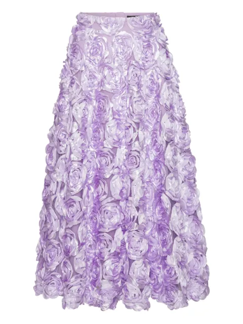 ROTATE BIRGER CHRISTENSEN falda midi con aplique de rosa