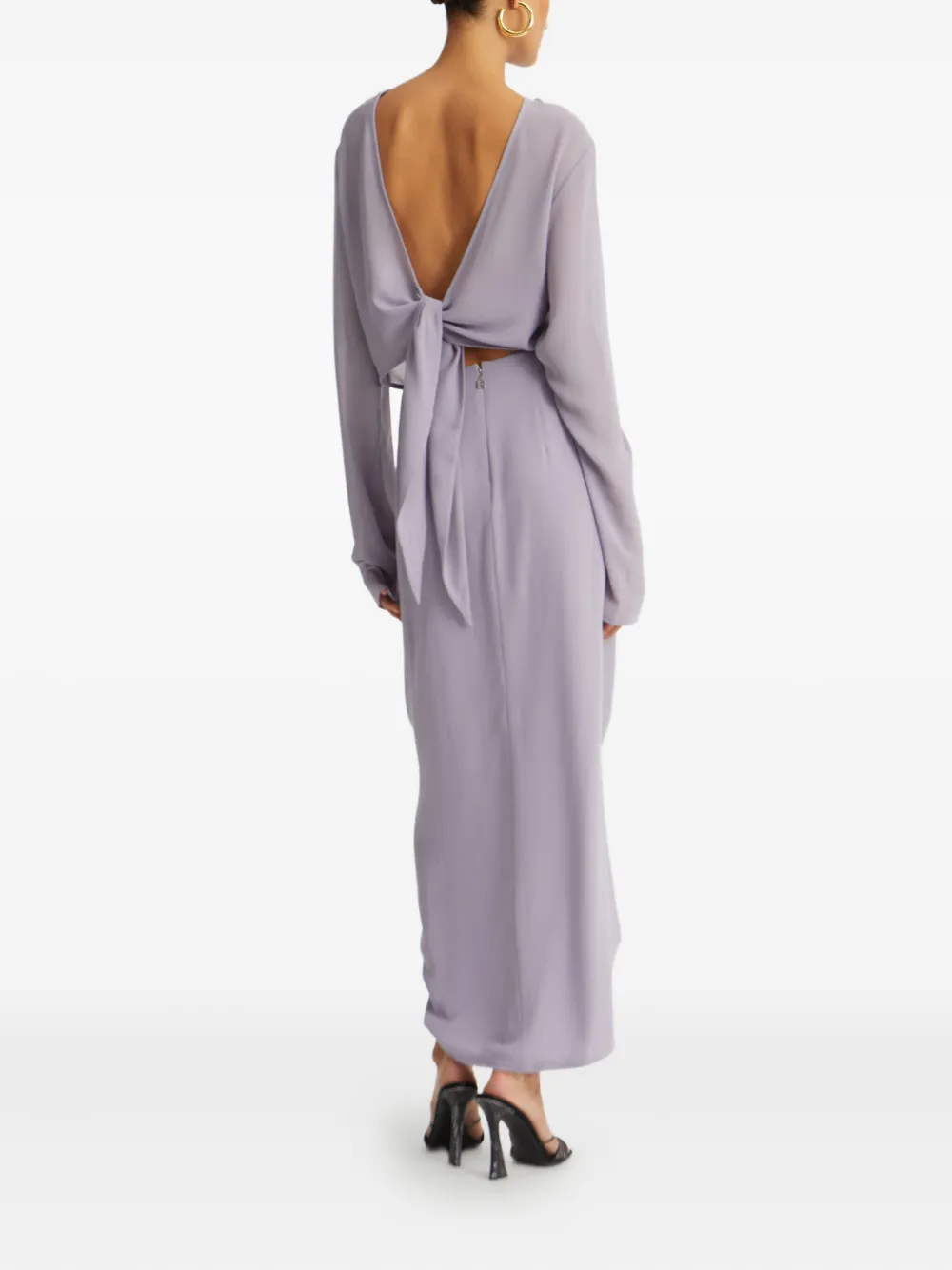 ROTATE BIRGER CHRISTENSEN knot-embellished crepe skirt Paars