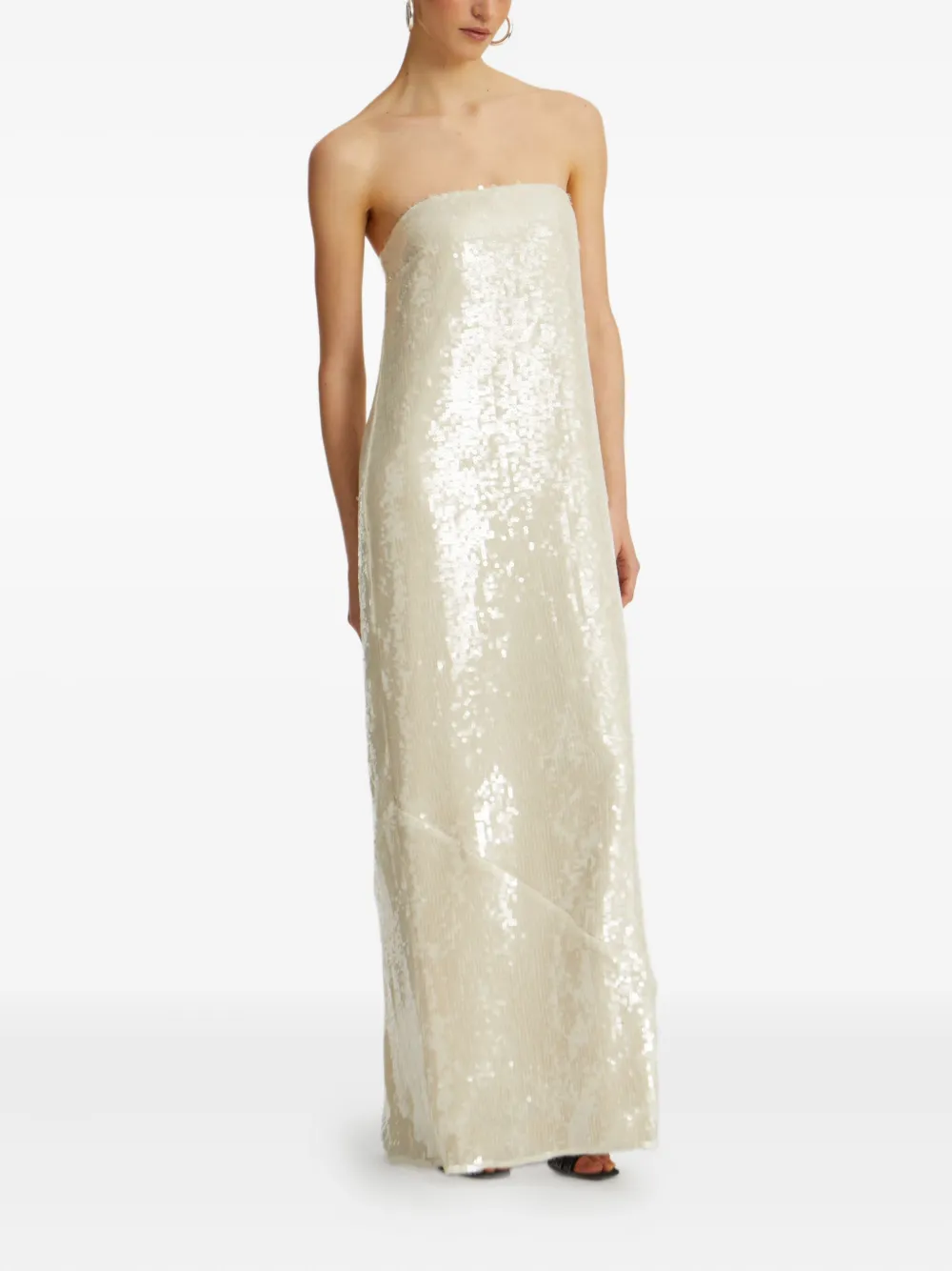 ROTATE BIRGER CHRISTENSEN Maxi-jurk met pailletten Beige