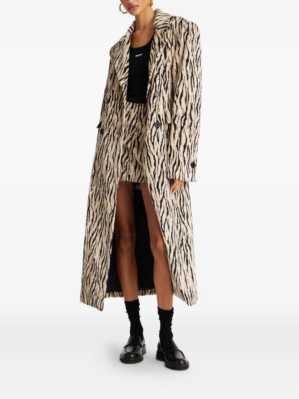 ROTATE BIRGER CHRISTENSEN Rok met zebraprint Beige