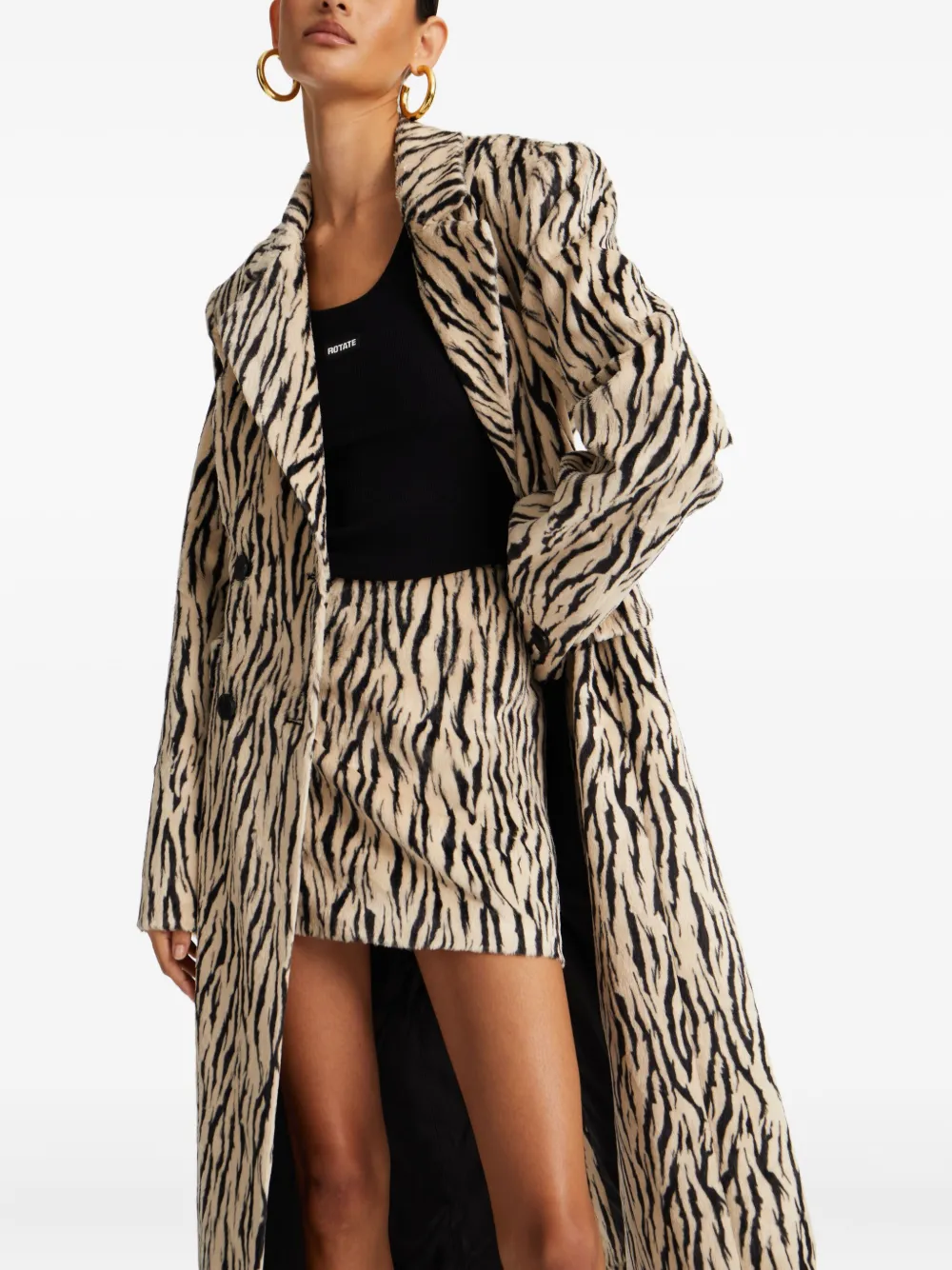 ROTATE BIRGER CHRISTENSEN Rok met zebraprint Beige