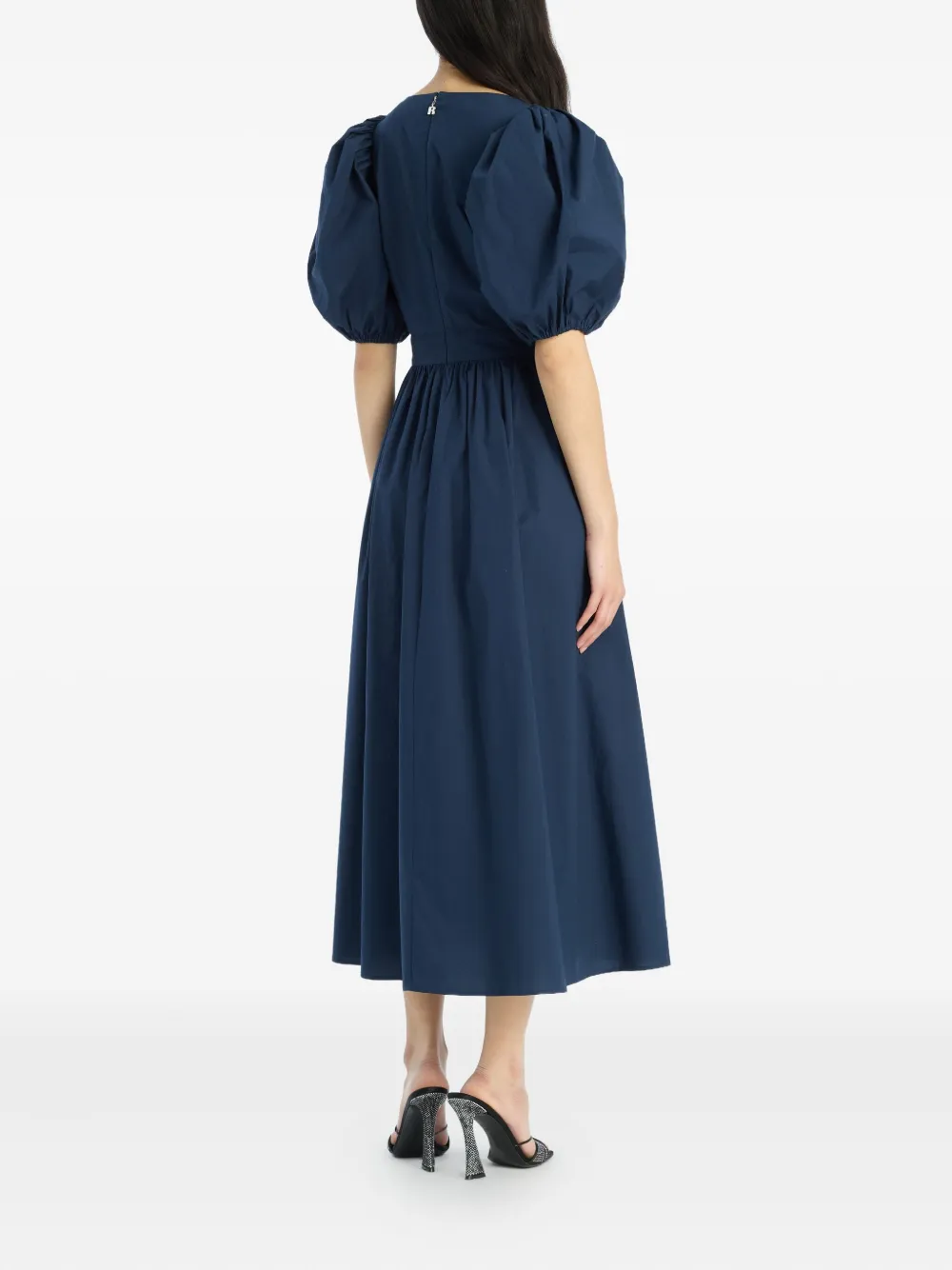 ROTATE BIRGER CHRISTENSEN Midi-jurk met pofmouwen Blauw