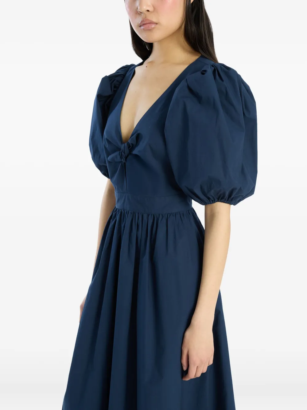 ROTATE BIRGER CHRISTENSEN Midi-jurk met pofmouwen Blauw