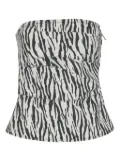 ROTATE BIRGER CHRISTENSEN zebra-print strapless top - White