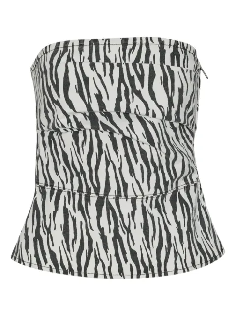 ROTATE BIRGER CHRISTENSEN zebra-print strapless top