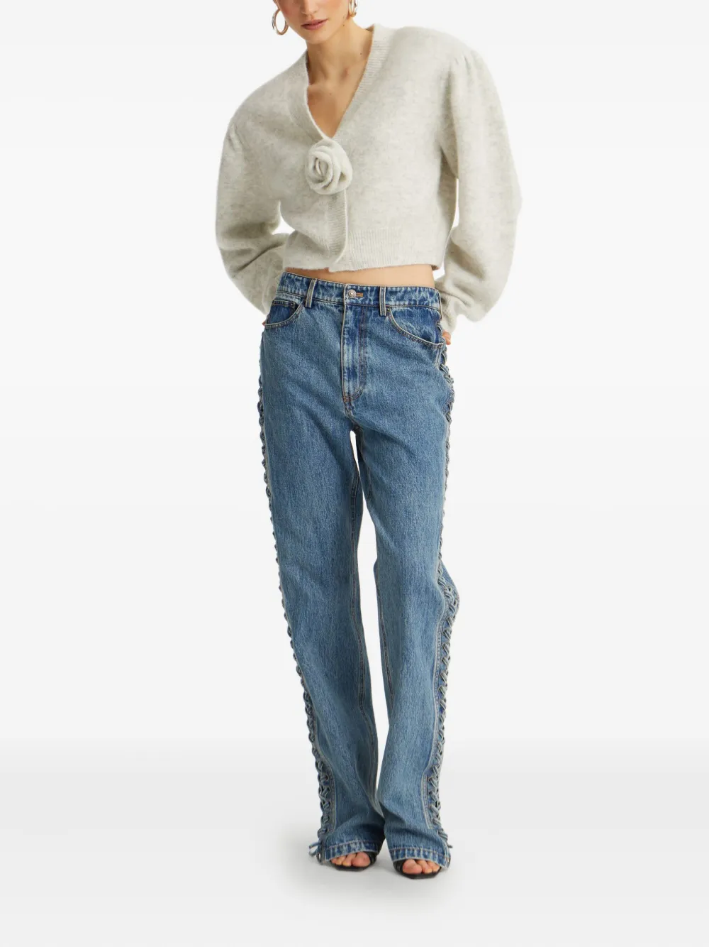 ROTATE BIRGER CHRISTENSEN Straight jeans met veters Blauw