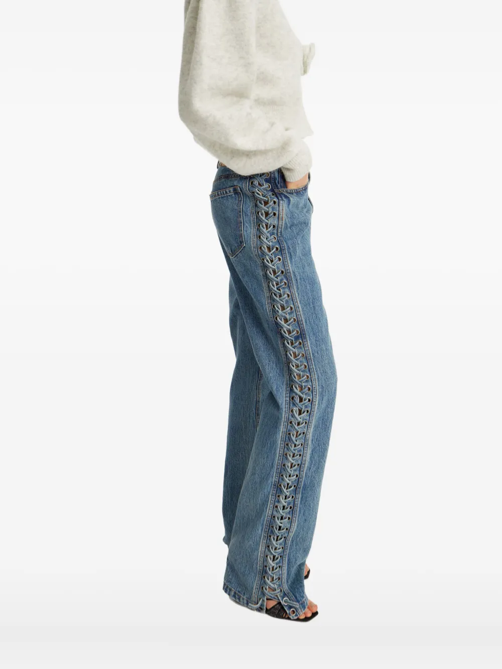 ROTATE BIRGER CHRISTENSEN Straight jeans met veters Blauw