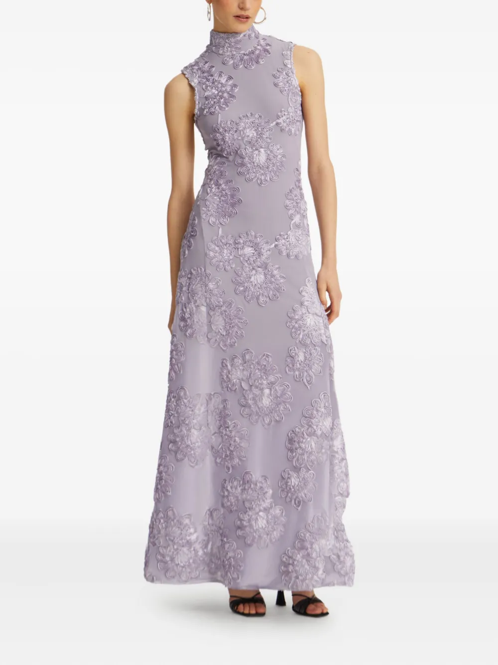 ROTATE BIRGER CHRISTENSEN Maxi-jurk met bloemenmesh Paars