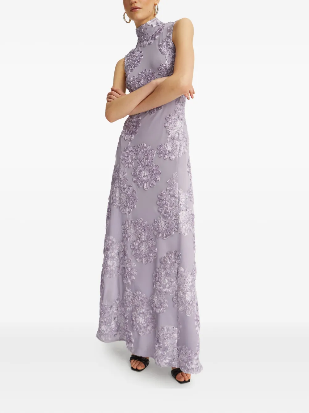 ROTATE BIRGER CHRISTENSEN Maxi-jurk met bloemenmesh Paars