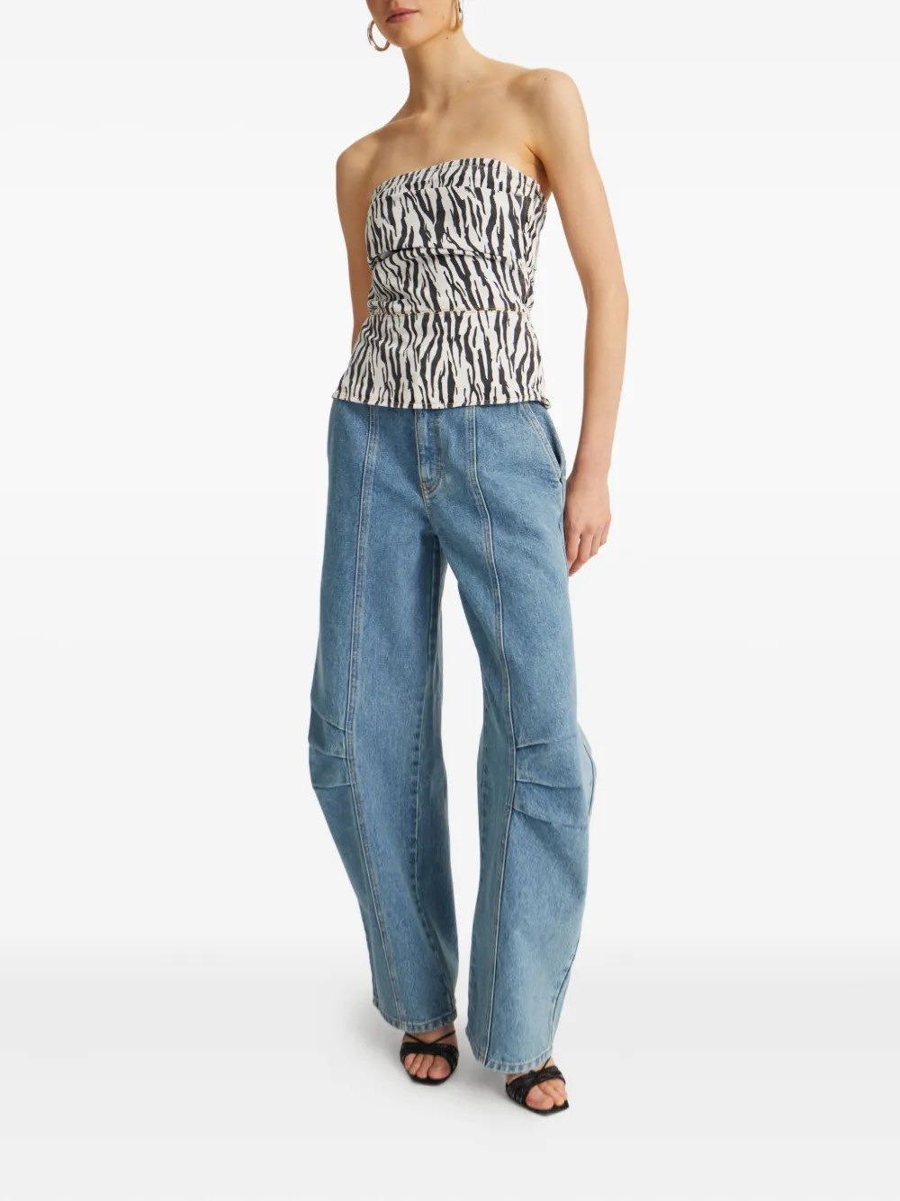 ROTATE BIRGER CHRISTENSEN Denim broek met vlakken Blauw