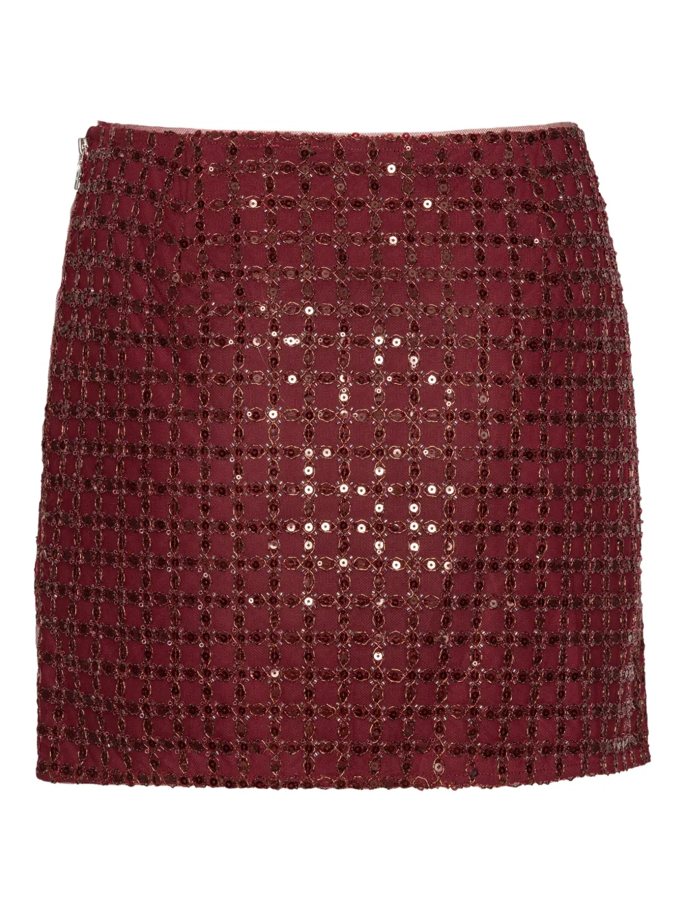 ROTATE BIRGER CHRISTENSEN Mini-rok met patroon en pailletten Rood