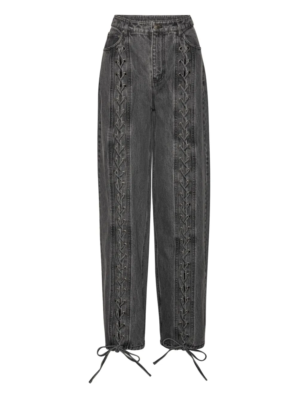 ROTATE BIRGER CHRISTENSEN laced-leg cotton pants Grijs