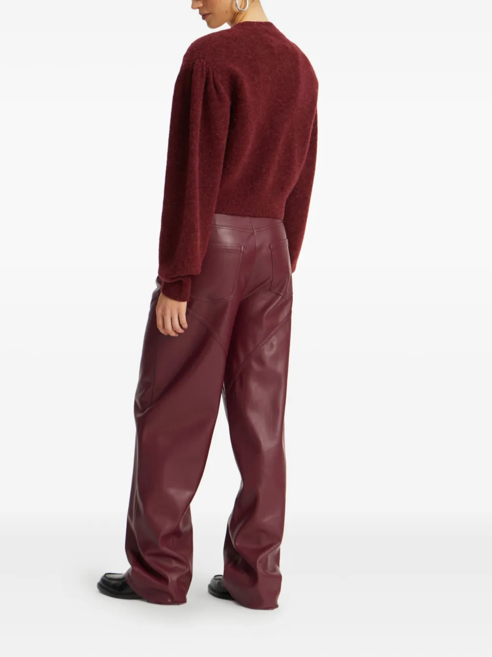 ROTATE BIRGER CHRISTENSEN Broek met knoopsluiting en vlakken Rood