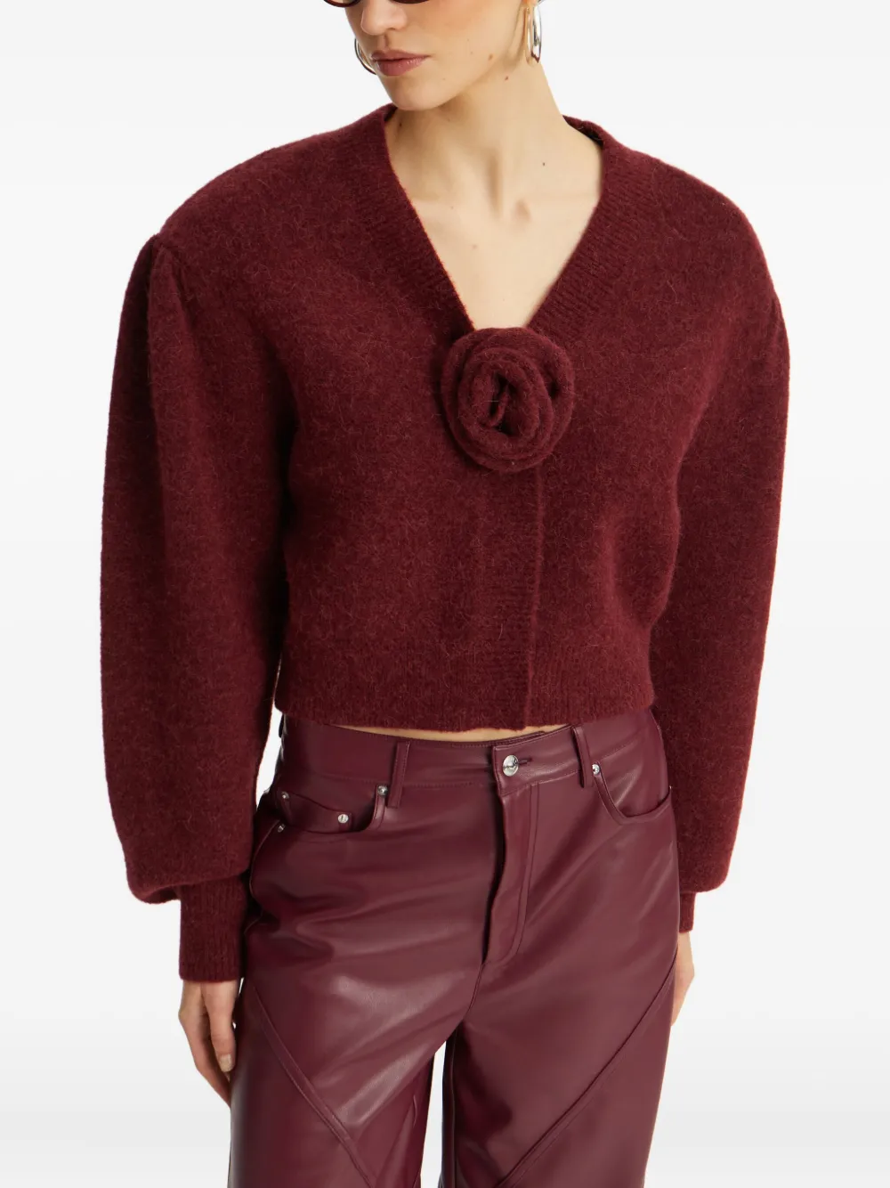 ROTATE BIRGER CHRISTENSEN Broek met knoopsluiting en vlakken Rood