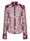 ROTATE BIRGER CHRISTENSEN floral-embroidered mesh shirt