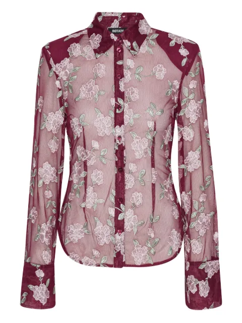 ROTATE BIRGER CHRISTENSEN Camisa com mesh e bordado floral