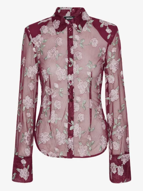 ROTATE BIRGER CHRISTENSEN chemise en résille à fleurs brodées
