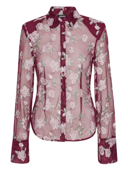 Chemise en résille à fleurs brodées - ROTATE BIRGER CHRISTENSEN - Modalova