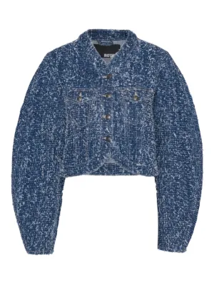 ジャケット Rotate Birger Christensen Navy Blue Boucle Jacket ROTATE Birger Christensen Navy blue Bouclé jacket with