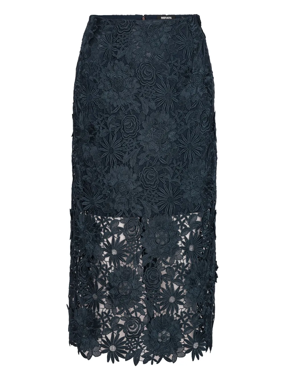 ROTATE BIRGER CHRISTENSEN Midi-rok met bloemenkant Blauw