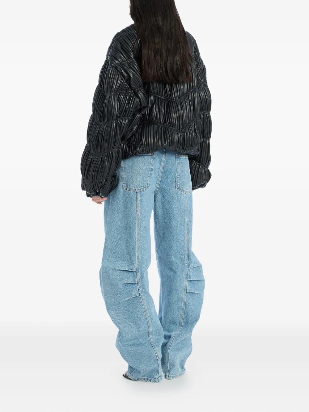ROTATE BIRGER CHRISTENSEN pleated bomber jacket Zwart