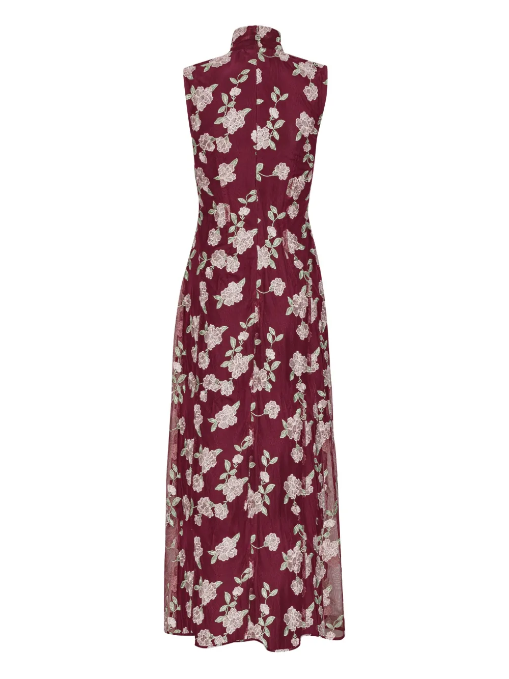 ROTATE BIRGER CHRISTENSEN floral-embroidered sleeveless maxi dress - Rosso