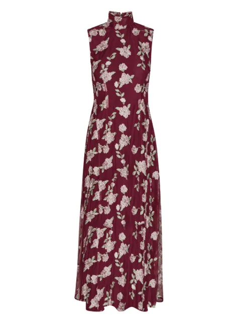 ROTATE BIRGER CHRISTENSEN floral-embroidered sleeveless maxi dress