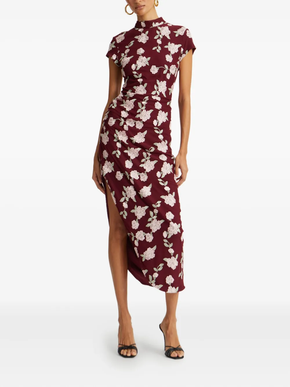 ROTATE BIRGER CHRISTENSEN Jurk met geborduurde bloemen Rood