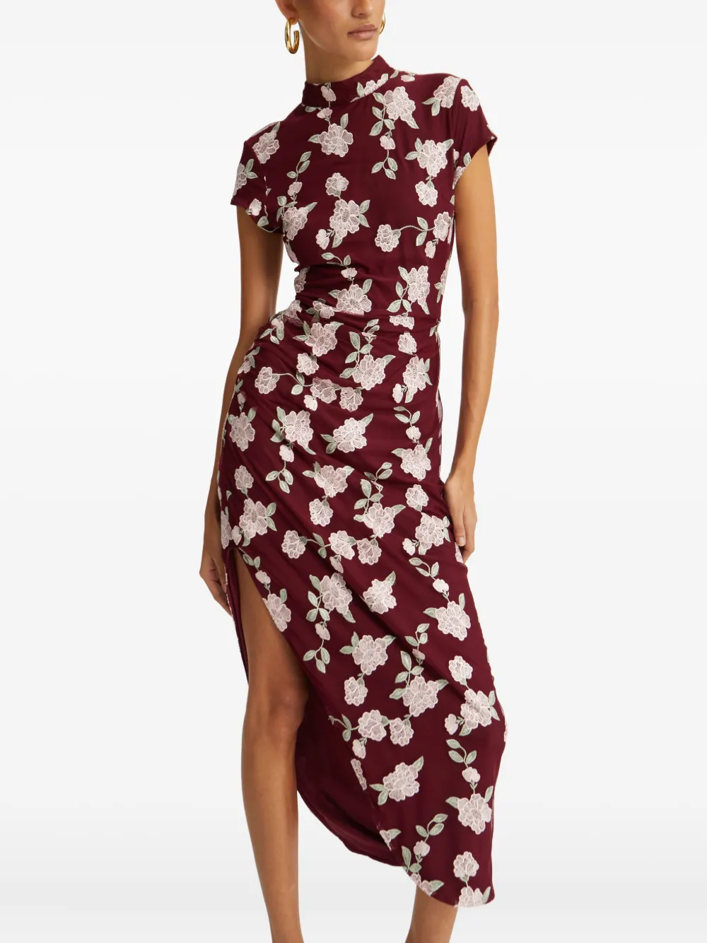 ROTATE BIRGER CHRISTENSEN Jurk met geborduurde bloemen Rood