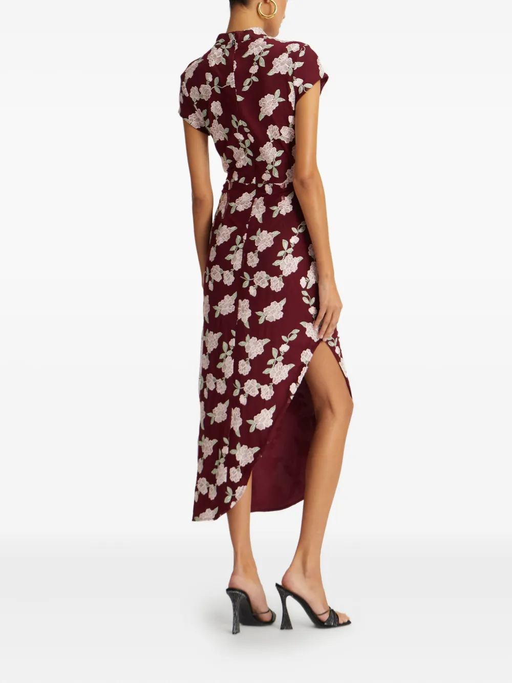 ROTATE BIRGER CHRISTENSEN Jurk met geborduurde bloemen Rood