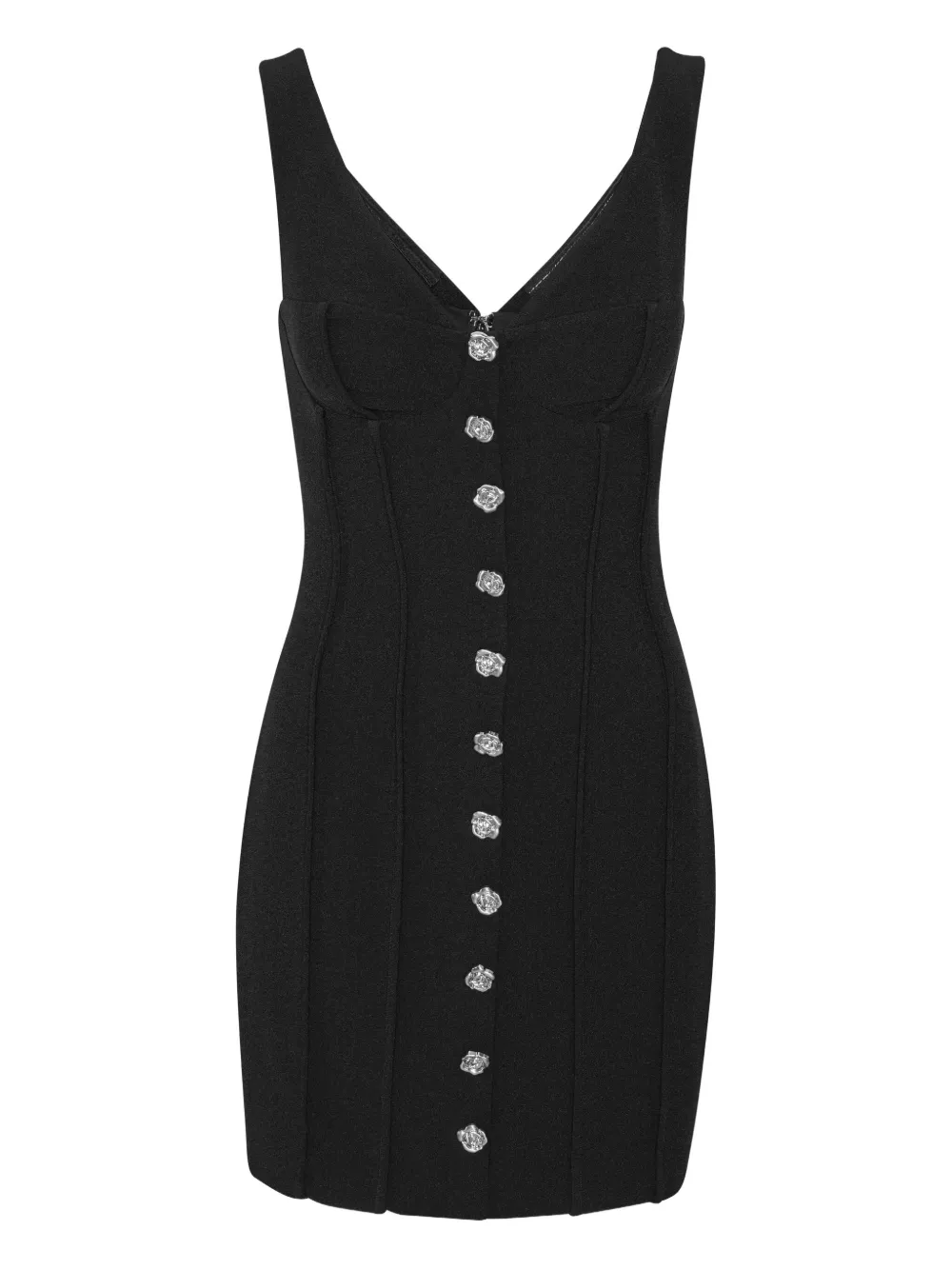 ROTATE BIRGER CHRISTENSEN rose-buttoned mini dress - Nero