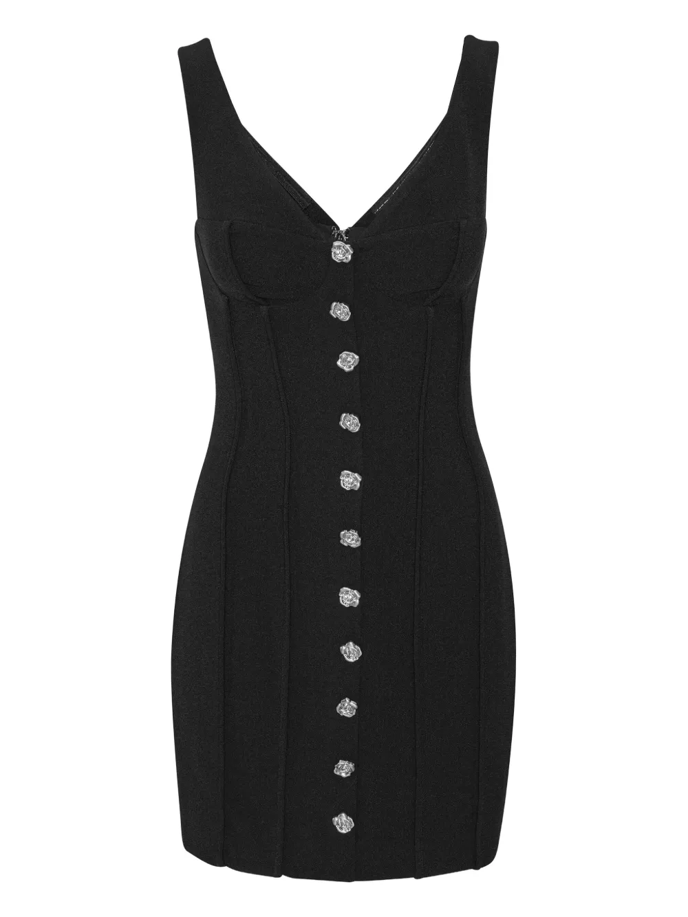 ROTATE BIRGER CHRISTENSEN Mini-jurk met roosknopen Zwart